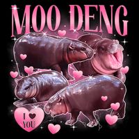 Cute I Love Moo Deng Baby Hippo Moo Deng I Heart Moo Deng Bucket Hat