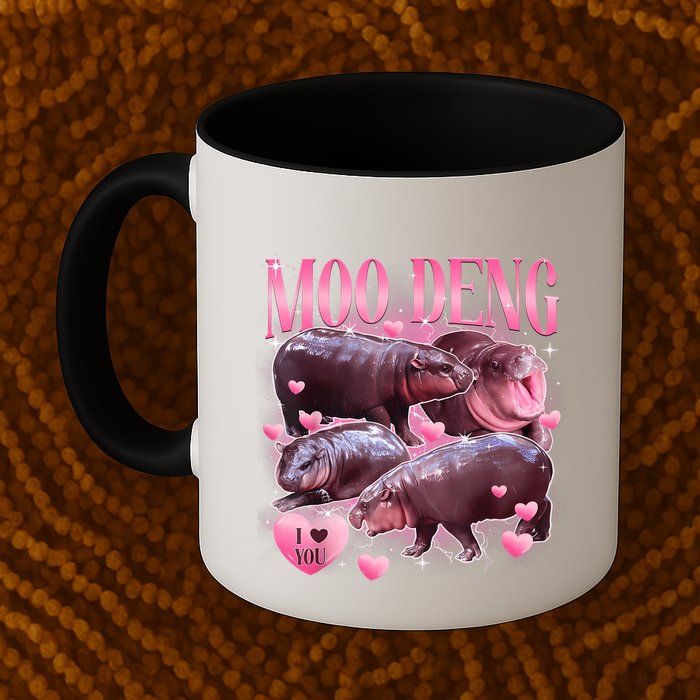 Cute I Love Moo Deng Baby Hippo Moo Deng I Heart Moo Deng Mug