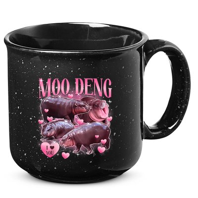 Cute I Love Moo Deng Baby Hippo Moo Deng I Heart Moo Deng 15oz Campfire Ceramic Mug
