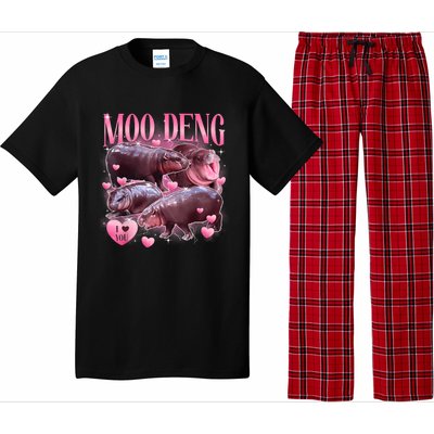 Cute I Love Moo Deng Baby Hippo Moo Deng I Heart Moo Deng Pajama Set