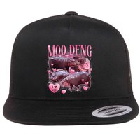 Cute I Love Moo Deng Baby Hippo Moo Deng I Heart Moo Deng Flatbill Hat