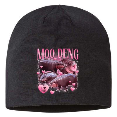 Cute I Love Moo Deng Baby Hippo Moo Deng I Heart Moo Deng Sustainable Beanie