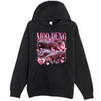 Cute I Love Moo Deng Baby Hippo Moo Deng I Heart Moo Deng Premium Pullover Hoodie