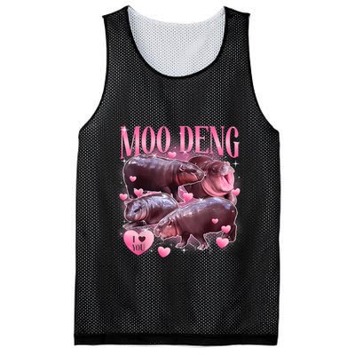 Cute I Love Moo Deng Baby Hippo Moo Deng I Heart Moo Deng Mesh Reversible Basketball Jersey Tank