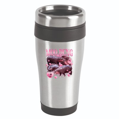 Cute I Love Moo Deng Baby Hippo Moo Deng I Heart Moo Deng 16oz Travel Tumbler
