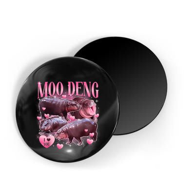 Cute I Love Moo Deng Baby Hippo Moo Deng I Heart Moo Deng Magnet
