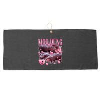 Cute I Love Moo Deng Baby Hippo Moo Deng I Heart Moo Deng Large Microfiber Waffle Golf Towel