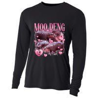 Cute I Love Moo Deng Baby Hippo Moo Deng I Heart Moo Deng Cooling Performance Long Sleeve Crew