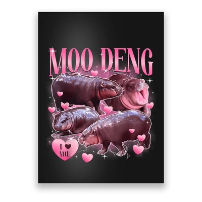 Cute I Love Moo Deng Baby Hippo Moo Deng I Heart Moo Deng Poster