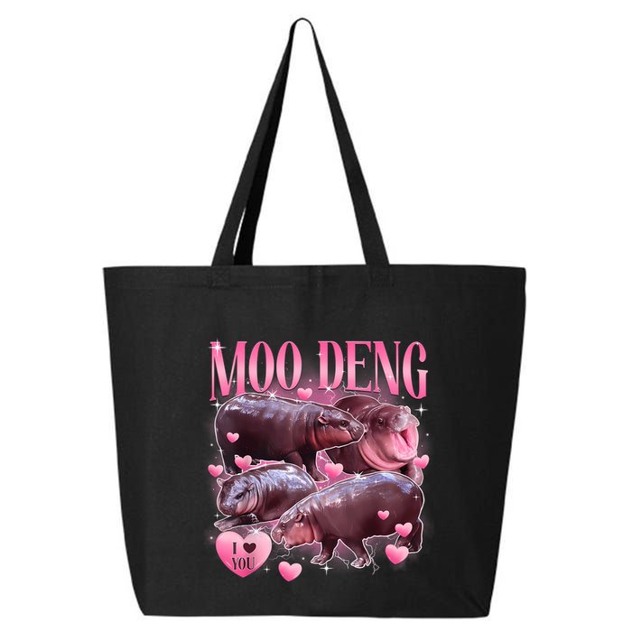 Cute I Love Moo Deng Baby Hippo Moo Deng I Heart Moo Deng 25L Jumbo Tote