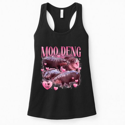 Cute I Love Moo Deng Baby Hippo Moo Deng I Heart Moo Deng Womens Tank Top