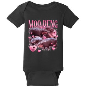 Cute I Love Moo Deng Baby Hippo Moo Deng I Heart Moo Deng Baby Bodysuit