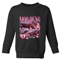Cute I Love Moo Deng Baby Hippo Moo Deng I Heart Moo Deng Toddler Sweatshirt