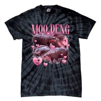 Cute I Love Moo Deng Baby Hippo Moo Deng I Heart Moo Deng Tie-Dye T-Shirt