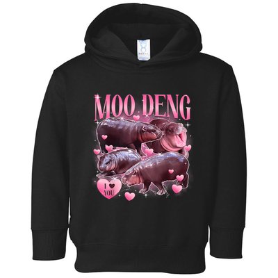 Cute I Love Moo Deng Baby Hippo Moo Deng I Heart Moo Deng Toddler Hoodie