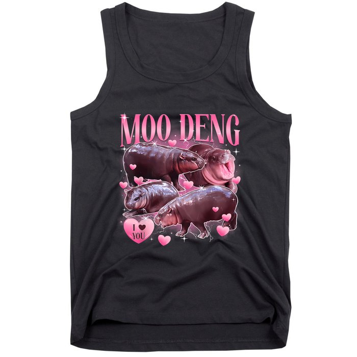 Cute I Love Moo Deng Baby Hippo Moo Deng I Heart Moo Deng Tank Top