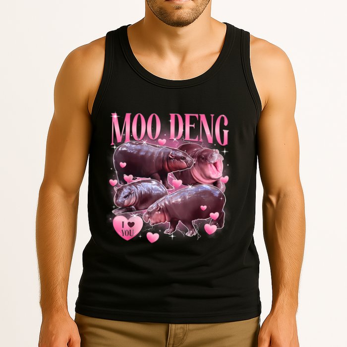 Cute I Love Moo Deng Baby Hippo Moo Deng I Heart Moo Deng Tank Top