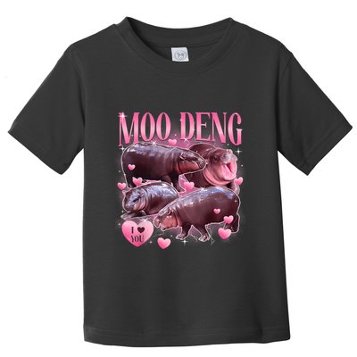 Cute I Love Moo Deng Baby Hippo Moo Deng I Heart Moo Deng Toddler T-Shirt