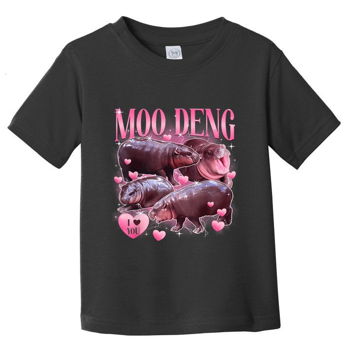 Cute I Love Moo Deng Baby Hippo Moo Deng I Heart Moo Deng Toddler T-Shirt