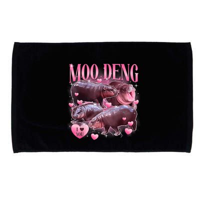 Cute I Love Moo Deng Baby Hippo Moo Deng I Heart Moo Deng Microfiber Hand Towel