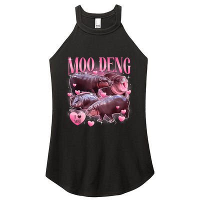Cute I Love Moo Deng Baby Hippo Moo Deng I Heart Moo Deng Women's Perfect Tri Rocker Tank