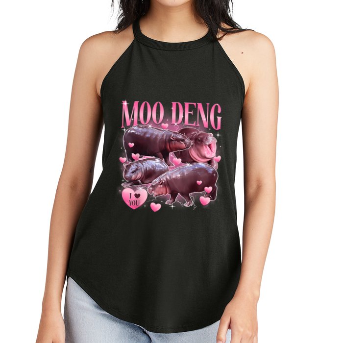 Cute I Love Moo Deng Baby Hippo Moo Deng I Heart Moo Deng Women's Perfect Tri Rocker Tank