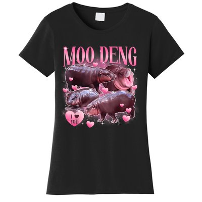 Cute I Love Moo Deng Baby Hippo Moo Deng I Heart Moo Deng Women's T-Shirt