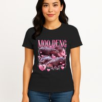 Cute I Love Moo Deng Baby Hippo Moo Deng I Heart Moo Deng Womens T-Shirt