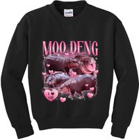 Cute I Love Moo Deng Baby Hippo Moo Deng I Heart Moo Deng Kids Sweatshirt