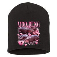 Cute I Love Moo Deng Baby Hippo Moo Deng I Heart Moo Deng Short Acrylic Beanie