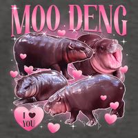 Cute I Love Moo Deng Baby Hippo Moo Deng I Heart Moo Deng Vector Backpack