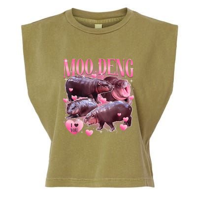 Cute I Love Moo Deng Baby Hippo Moo Deng I Heart Moo Deng Garment-Dyed Women's Muscle Tee