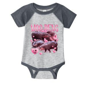 Cute I Love Moo Deng Baby Hippo Moo Deng I Heart Moo Deng Infant Baby Jersey Bodysuit