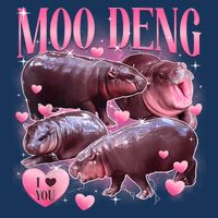 Cute I Love Moo Deng Baby Hippo Moo Deng I Heart Moo Deng Infant Baby Jersey Bodysuit