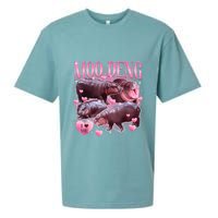 Cute I Love Moo Deng Baby Hippo Moo Deng I Heart Moo Deng Sueded Cloud Jersey T-Shirt