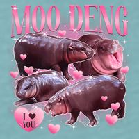 Cute I Love Moo Deng Baby Hippo Moo Deng I Heart Moo Deng Sueded Cloud Jersey T-Shirt