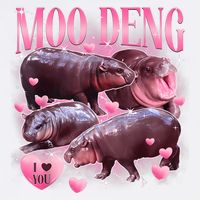 Cute I Love Moo Deng Baby Hippo Moo Deng I Heart Moo Deng Garment-Dyed Sweatshirt