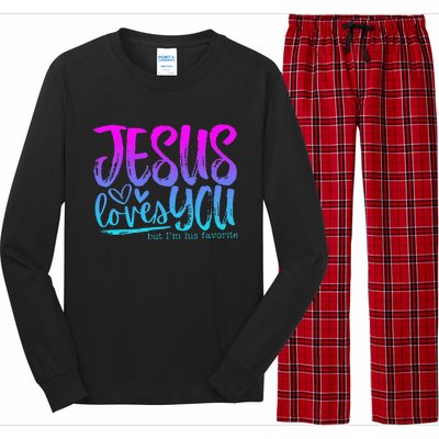 Christian I Love Jesus But I Cuss A Little Long Sleeve Pajama Set