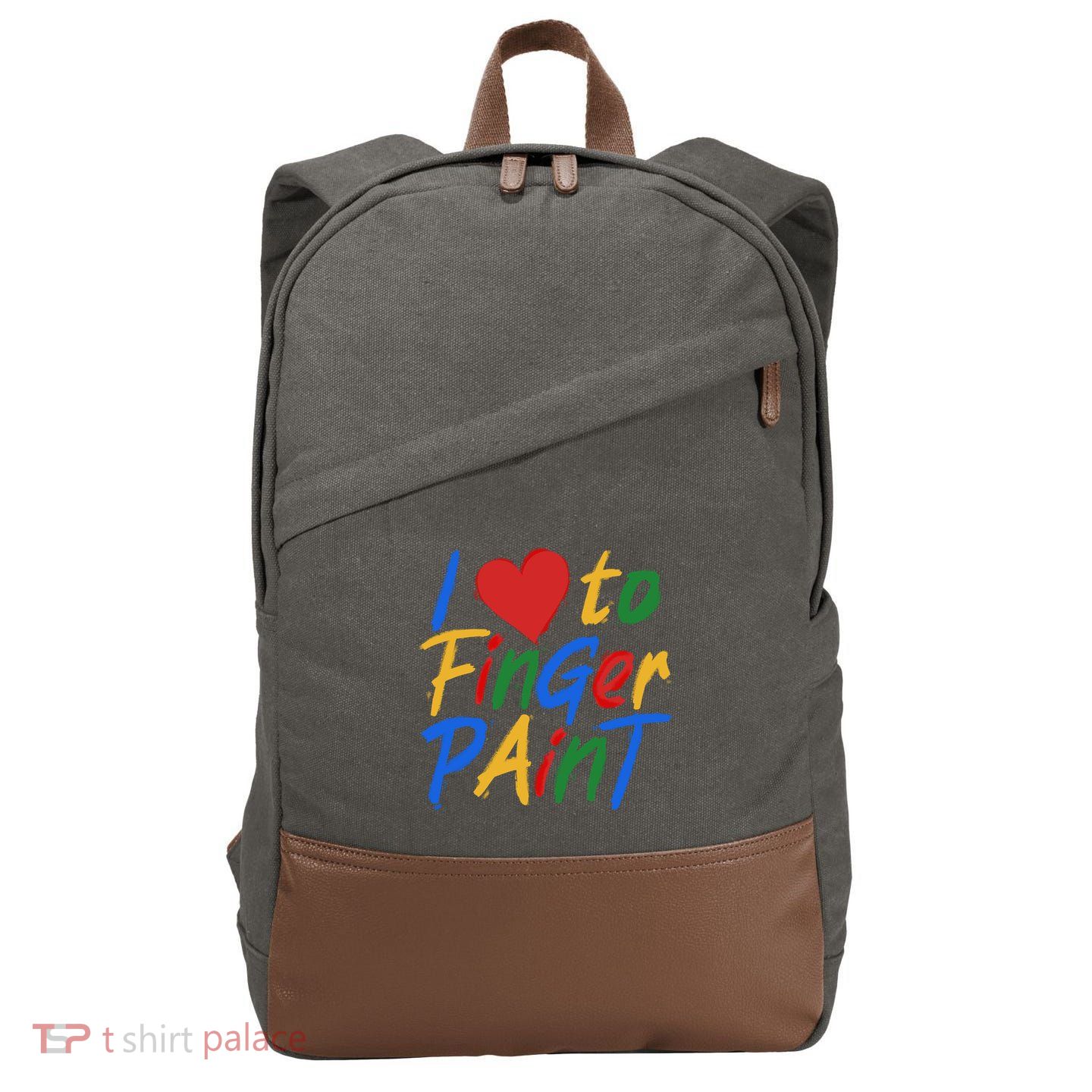 Cute I Love To Finger Paint Cotton Canvas Backpack