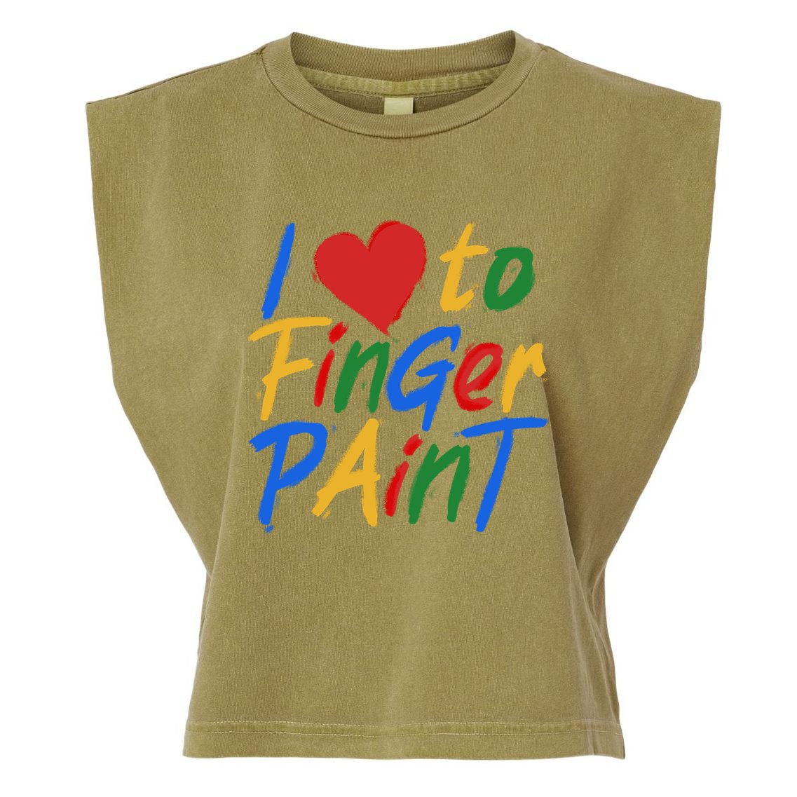 Cute I Love To Finger Paint Garment-Dyed Women's Muscle Tee