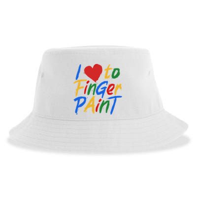 Cute I Love To Finger Paint Sustainable Bucket Hat