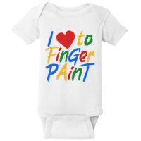 Cute I Love To Finger Paint Baby Bodysuit