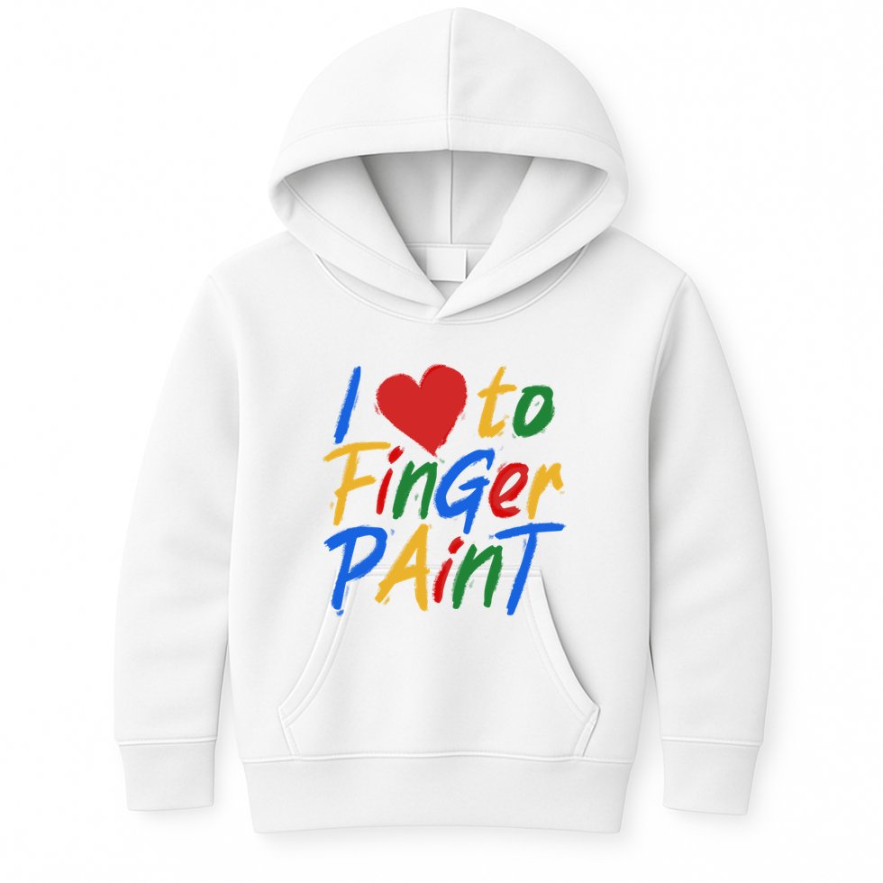 Cute I Love To Finger Paint Kids Hoodie
