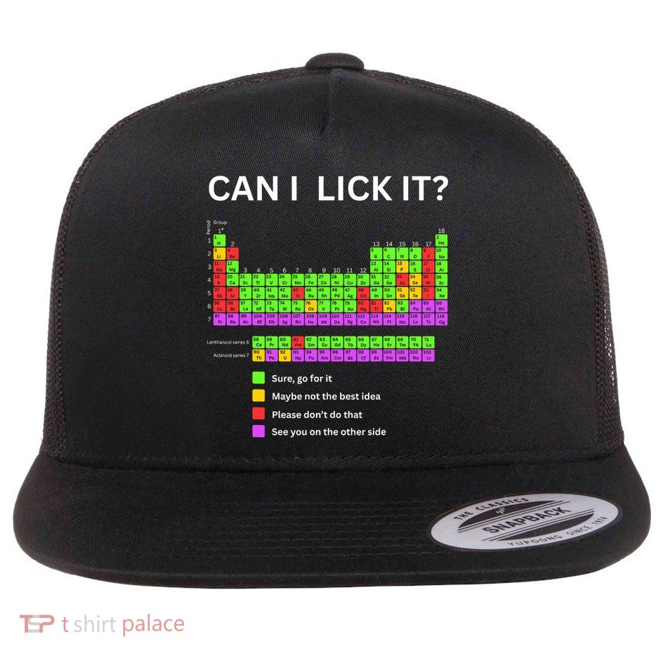 Can I Lick It Periodic Table Girl  Student Teacher  Flat Bill Trucker Hat