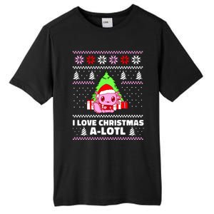 Cute I Love Christmas A Lotl Axolotl Funny Presents Ugly Tall Fusion ChromaSoft Performance T-Shirt