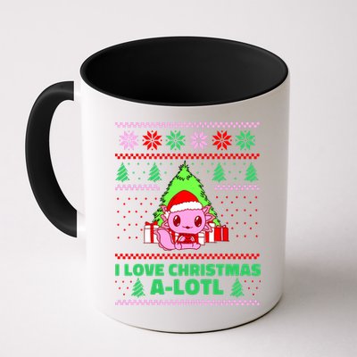 Cute I Love Christmas A Lotl Axolotl Funny Presents Ugly Mug