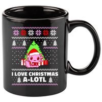 Cute I Love Christmas A Lotl Axolotl Funny Presents Ugly 11oz C Handle Ceramic Mug