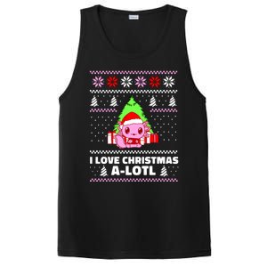 Cute I Love Christmas A Lotl Axolotl Funny Presents Ugly PosiCharge Competitor Tank