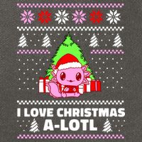 Cute I Love Christmas A Lotl Axolotl Funny Presents Ugly Cotton Canvas Backpack