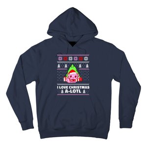 Cute I Love Christmas A Lotl Axolotl Funny Presents Ugly Hoodie